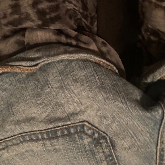 L.e.I Ashley Ultra Lowrise Over All Shorts Blue Denim Zippers Pockets Vintage - Picture 8 of 8